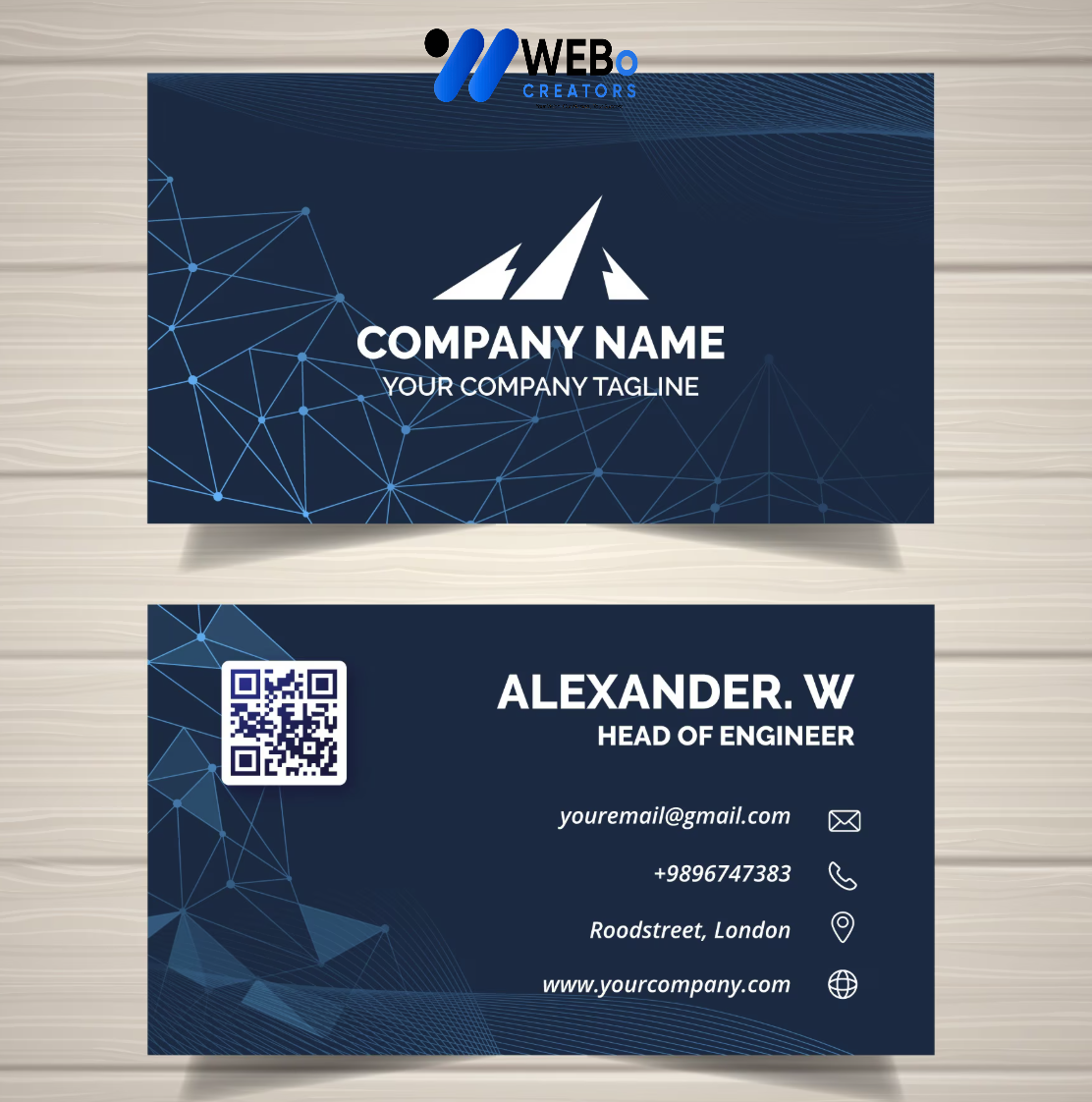 Elegant Professional Business card design with golden stripes Agency in Sydney