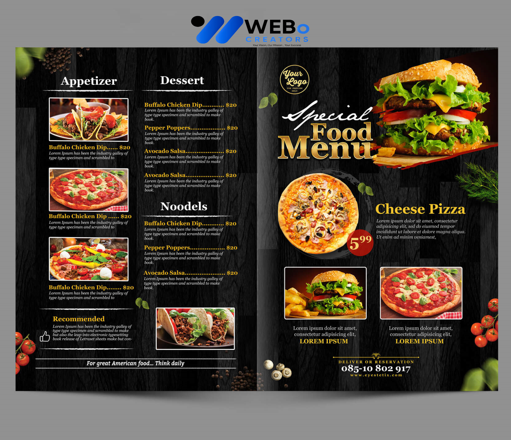 Modern restaurant menu design Sydney 2026 café menu layout food branding design services